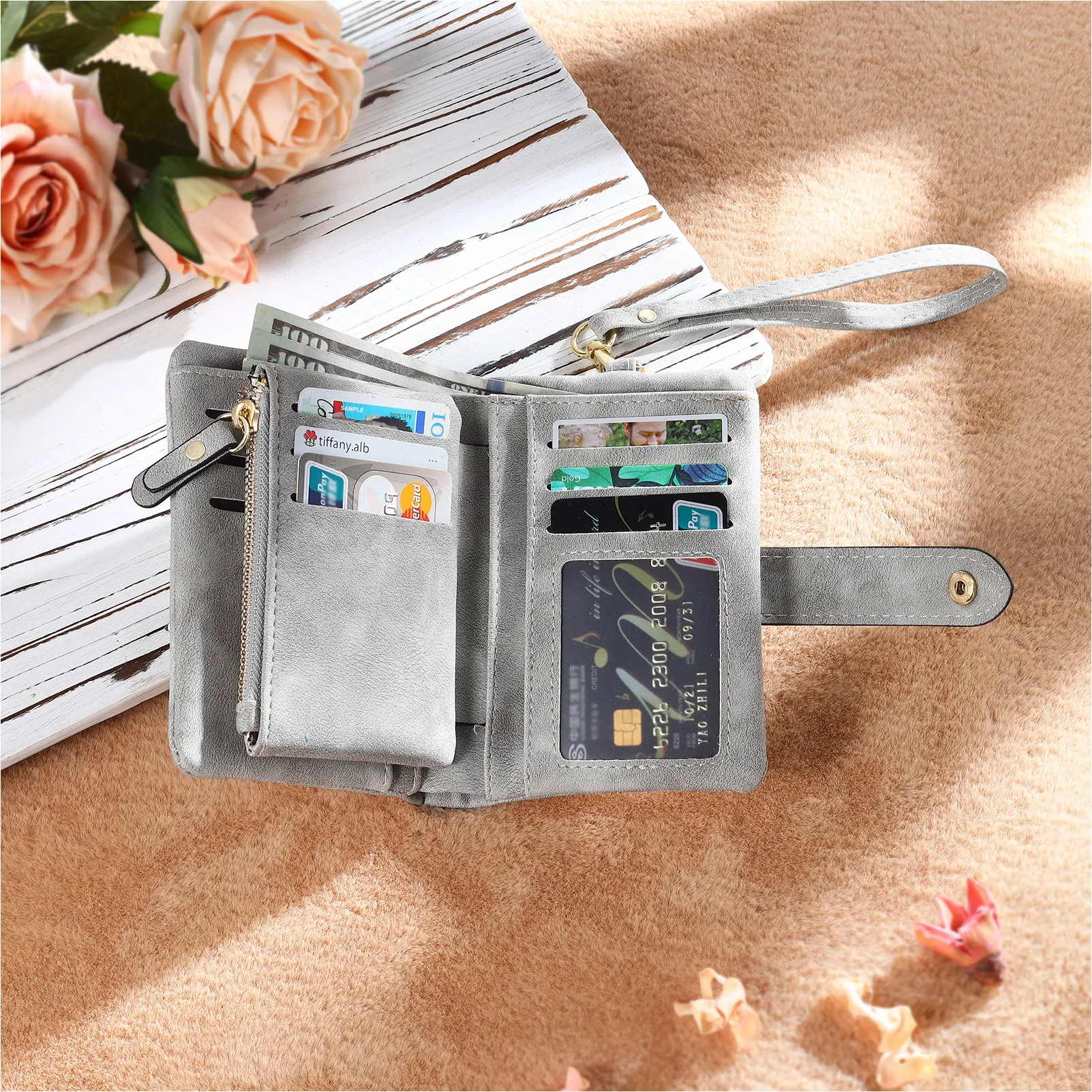 Custom Birth Flower Wallet with Names – Personalised Gift for Mum or Nan | Jessemade