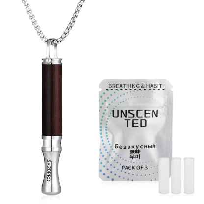 Breathing necklace, quit smoking aid, customisable wooden pendant, for stress relief, for birthdays, for Christmas, for friends and family | Jessemade