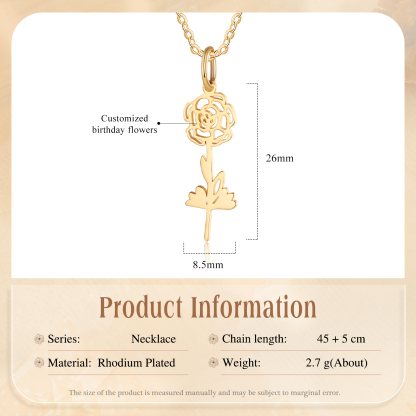 Personalised 1 Birthday Flower Necklace Custom Pendant Necklace Gold Birthday Gift for Her-Jessemade AU