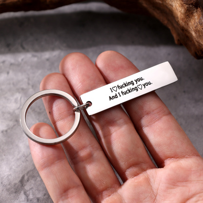 Funny Couple Keychain I Love F❤cking You and I F❤cking Love You Key Ring for Couple-Jessemade AU