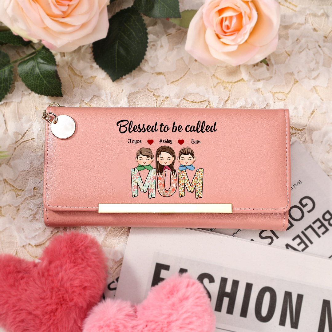 To my Mum/Nan - Personalised Women Wallet Custom PU Leather with 1–8 Names, Multiple Colours | Jessemade