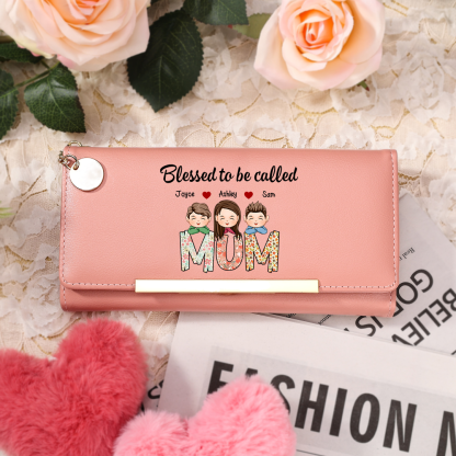 To my Mum/Nan - Personalised Women Wallet Custom PU Leather with 1–8 Names, Multiple Colours | Jessemade