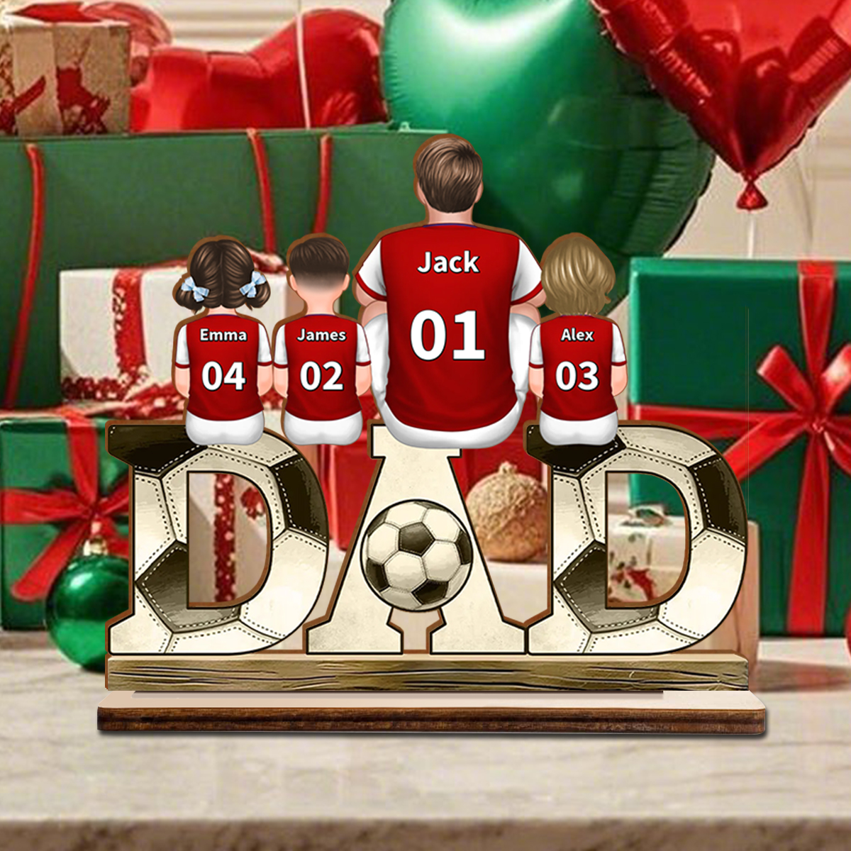 Personalised Football-Themed DAD Ornament - Custom Plaque Home Decoration for Father | Jessemade