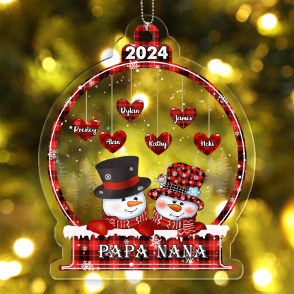 Personalised Christmas Snowman Ornament Custom 3-18 Names Christmas Ornament Gift for Family-Jessemade AU