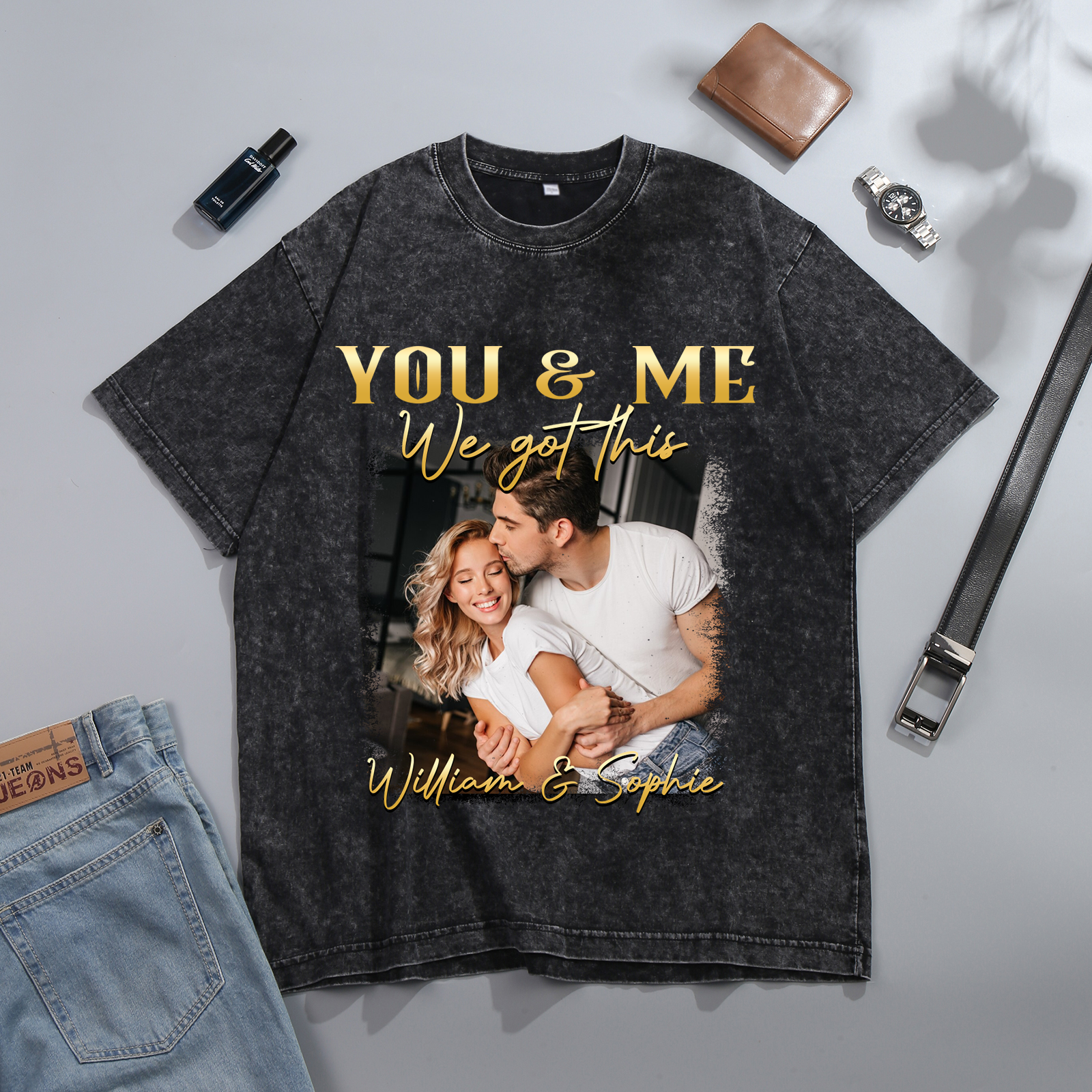 Personalised Couple Black T-Shirts You and Me We Got This Valentine’s Day Gift