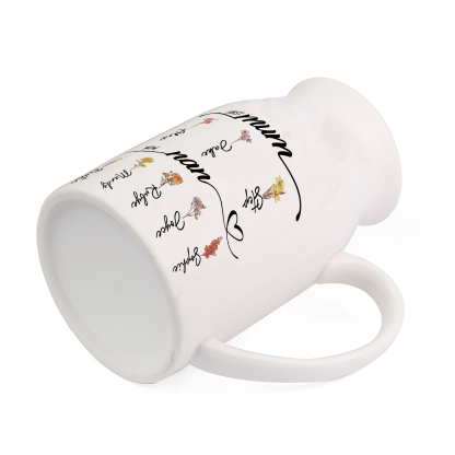 Birth Flower Vase Personalised Ceramic Vase Custom 2-12 Names Gift for Mum, Nan or Grandma | Jessemade