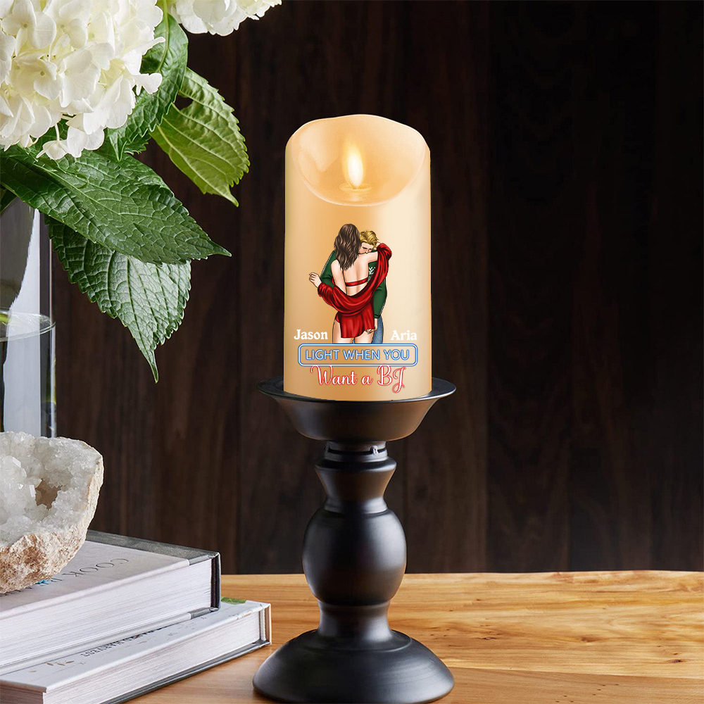 You Make The Season Bright Personalised Couple Custom LED Candle with 2 Names Romantic Gift For Him or He