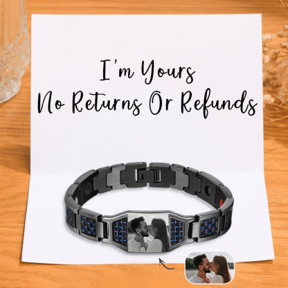 Personalised Men Bracelet Magnetic Custom Photo Bracelet for Him Valentine Gift