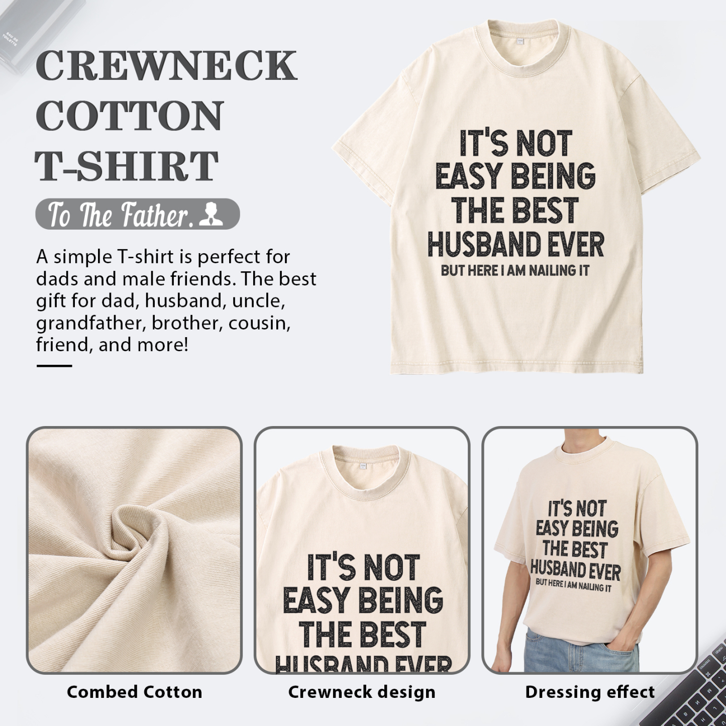 Personalised Couple White T-Shirts Its Not Easy Being the Best Husband or Wife Ever Valentines Day Gift