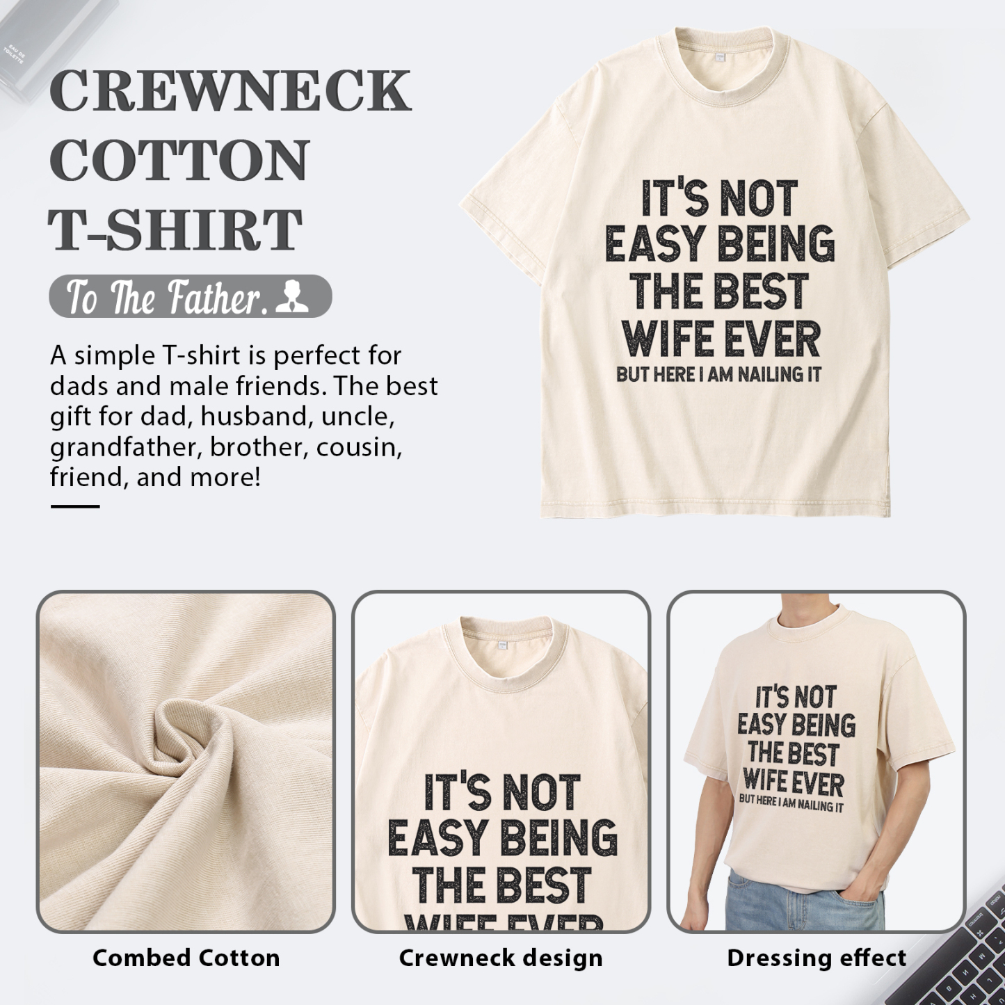 Personalised Couple White T-Shirts Its Not Easy Being the Best Husband or Wife Ever Valentines Day Gift
