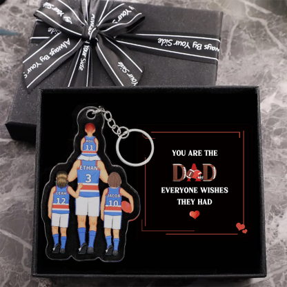 Personalised 2–9 Names Australian Rules Football Family Keyring Custom Acrylic Keychain Gift for Dad