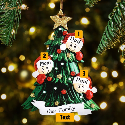 Personalised Family Christmas Ornament Custom 2-8 Names Hanging Ornament Gifts For Family