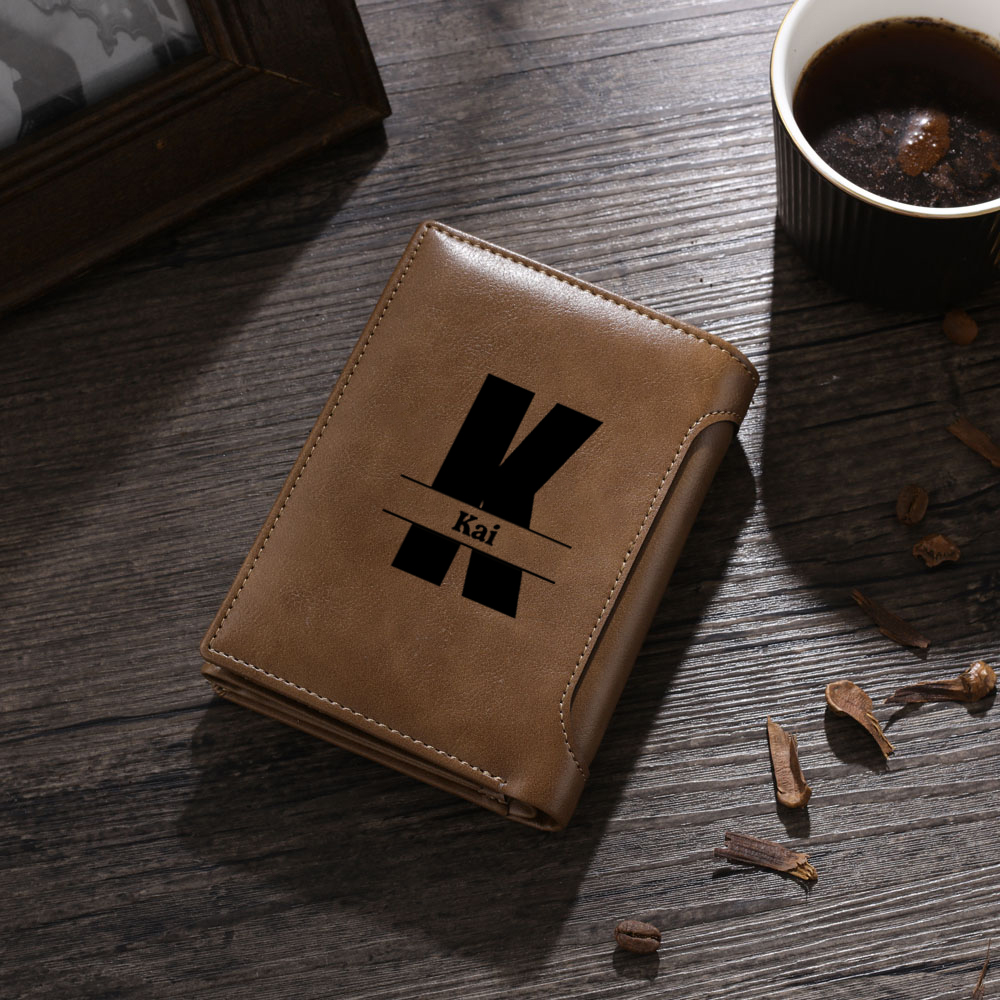 Personalised Men's Wallet - Names and Fists for Dad/Grandpa