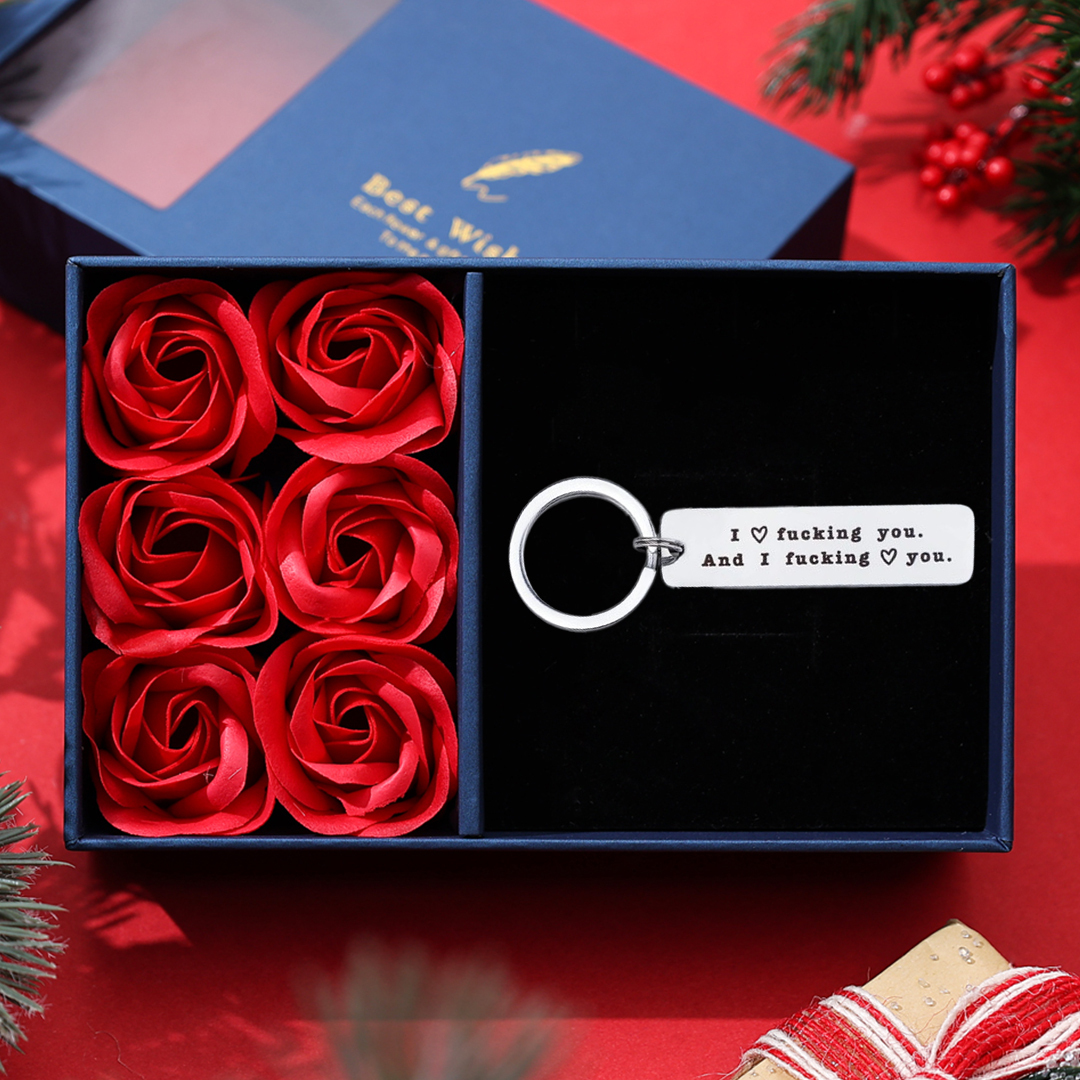 Funny Couple Keychain I Love F❤cking You and I F❤cking Love You Key Ring for Couple-Jessemade AU