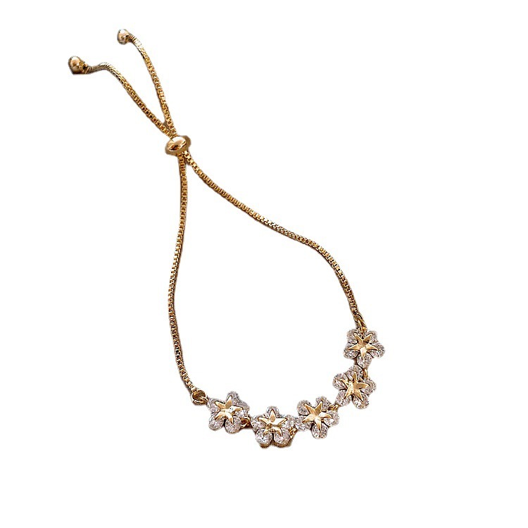 Women's Bracelet Flowers Gold Adjustable Bracelet Gift for Her-Jessemade AU