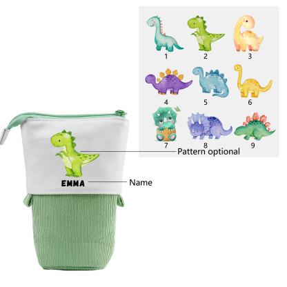Personalised Date & Name & Dinosaur Pattern Gift Set Custom Enamel Mug & Pencil Case & Bracelets Gift Set Back-to-School Gifts for Kids