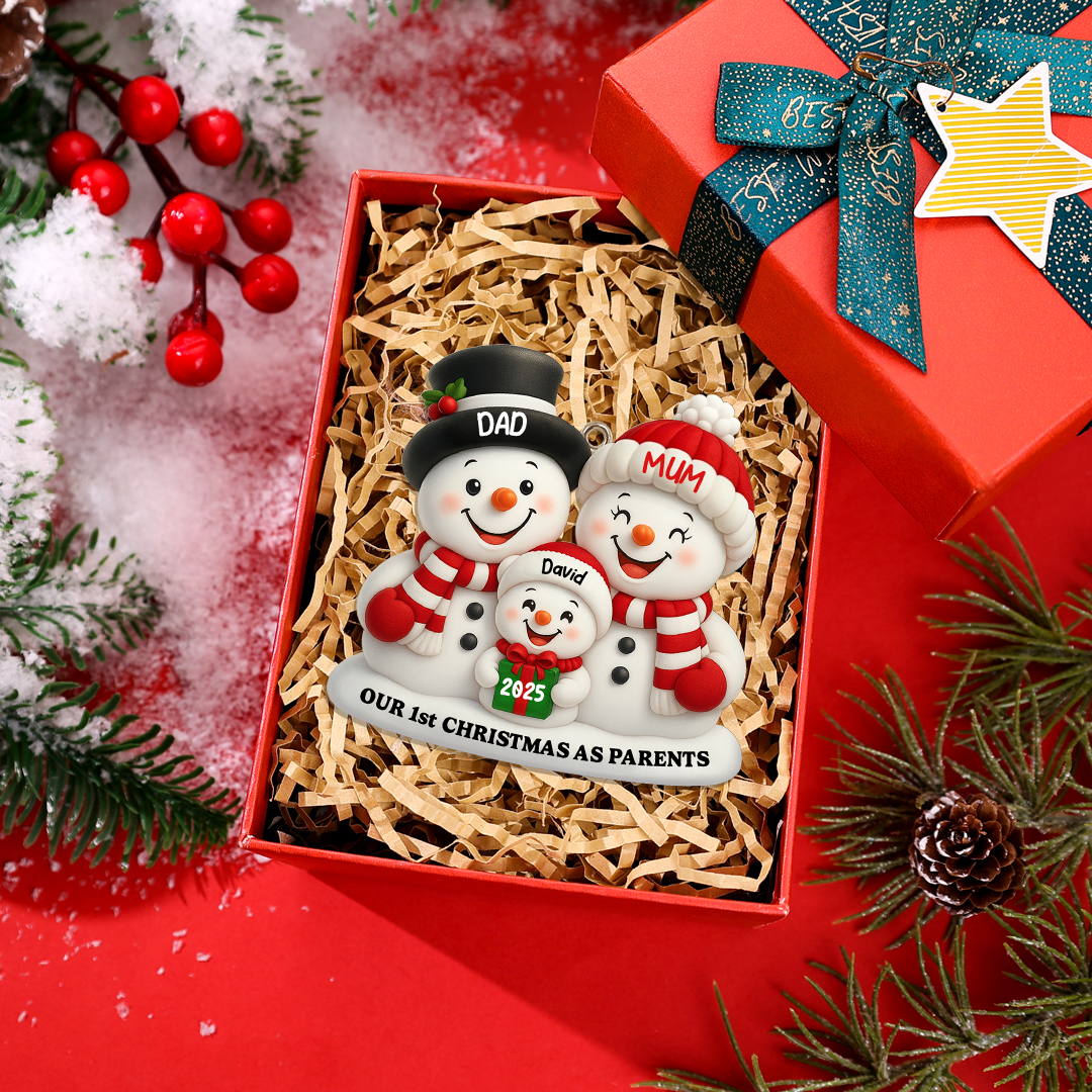 Personalised Christmas Tree Decoration - Our 1st Christmas as Parents