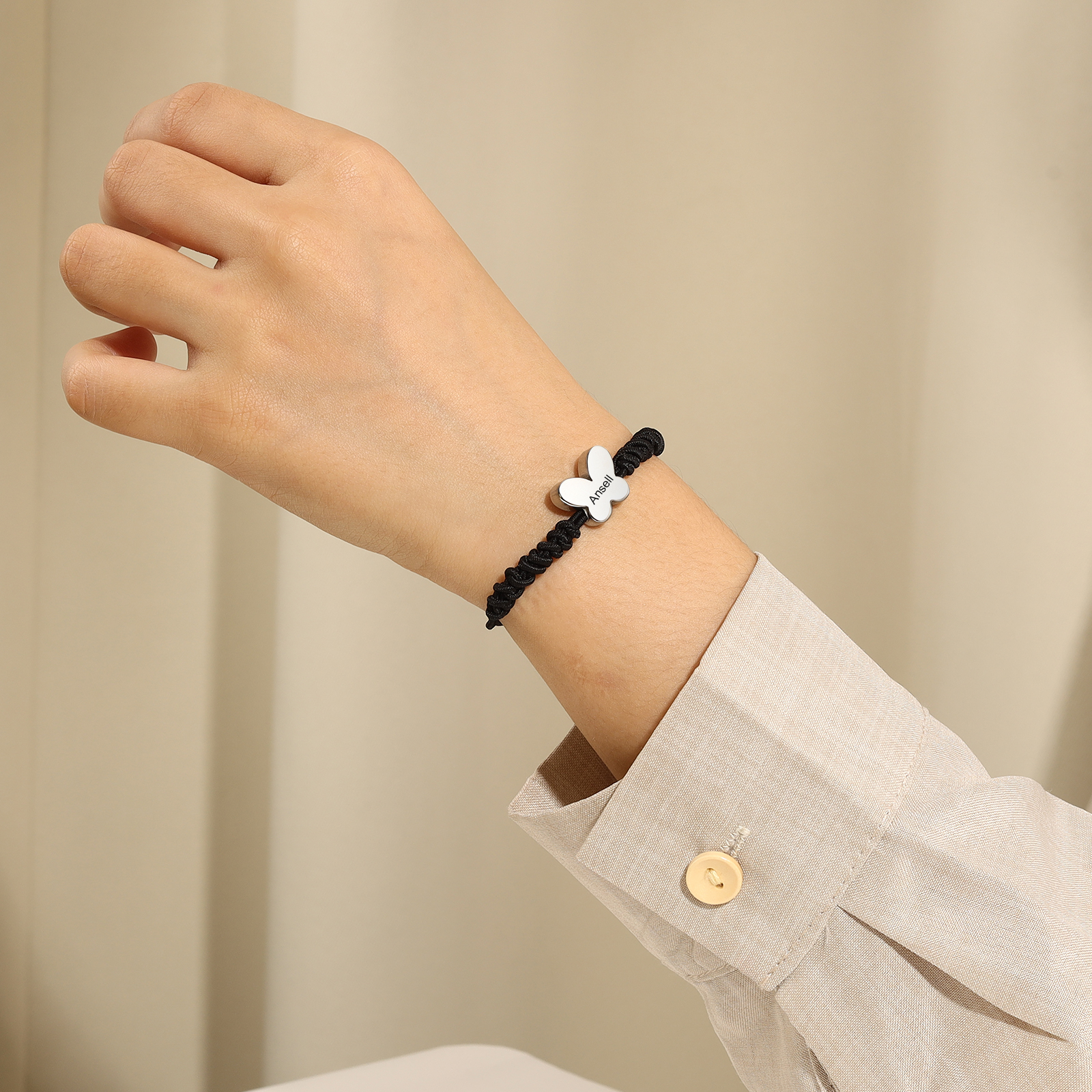 Butterfly Adjustable Bracelet Custom Name Bracelet Gift for Daughter Granddaughter - Your Wings Always Exist, All You Have To Do Is Fly-Jessemade AU