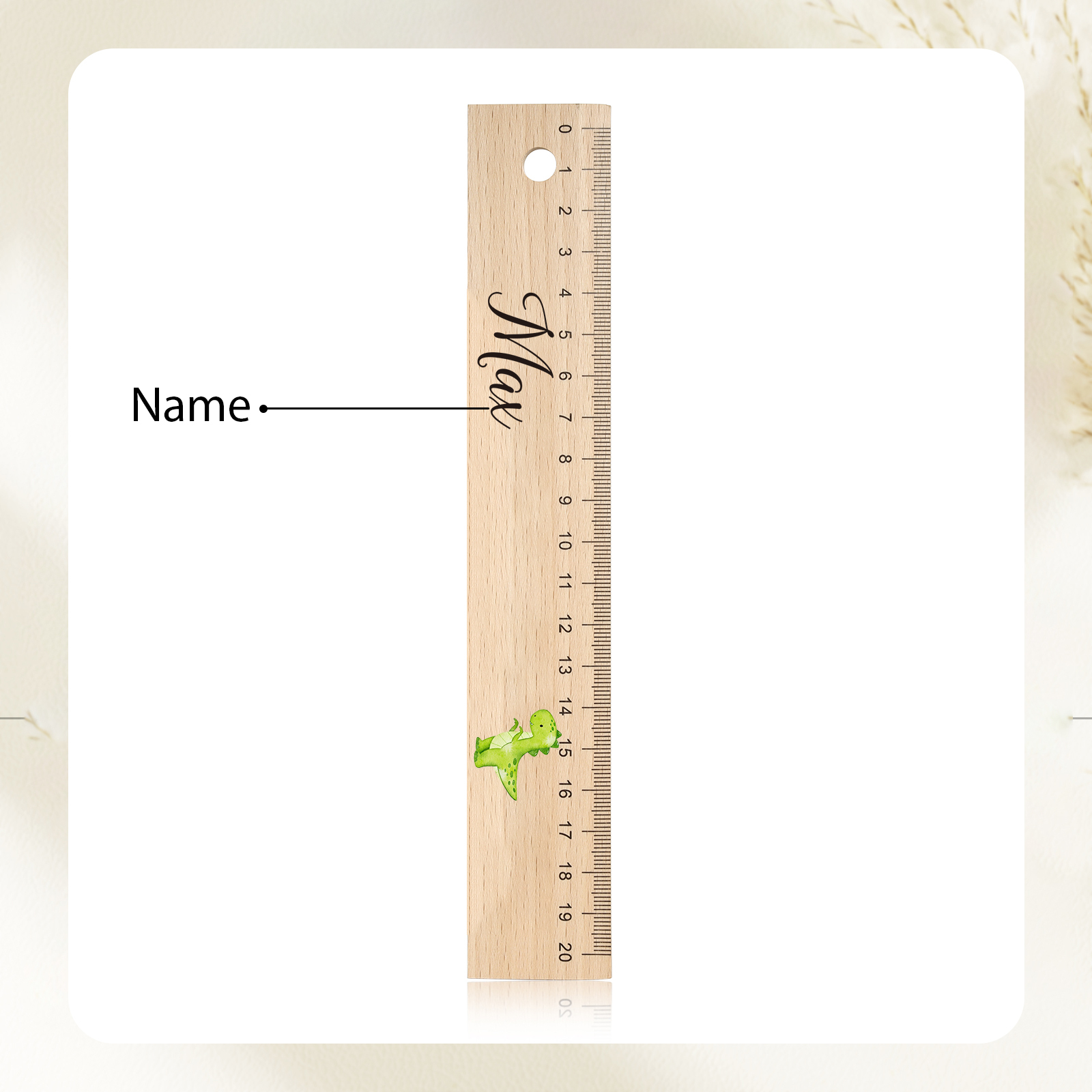 Custom 1 Name Ruler Wooden Dinosaur Ruler Back To School Gift for Boys Girls-Jessemade AU
