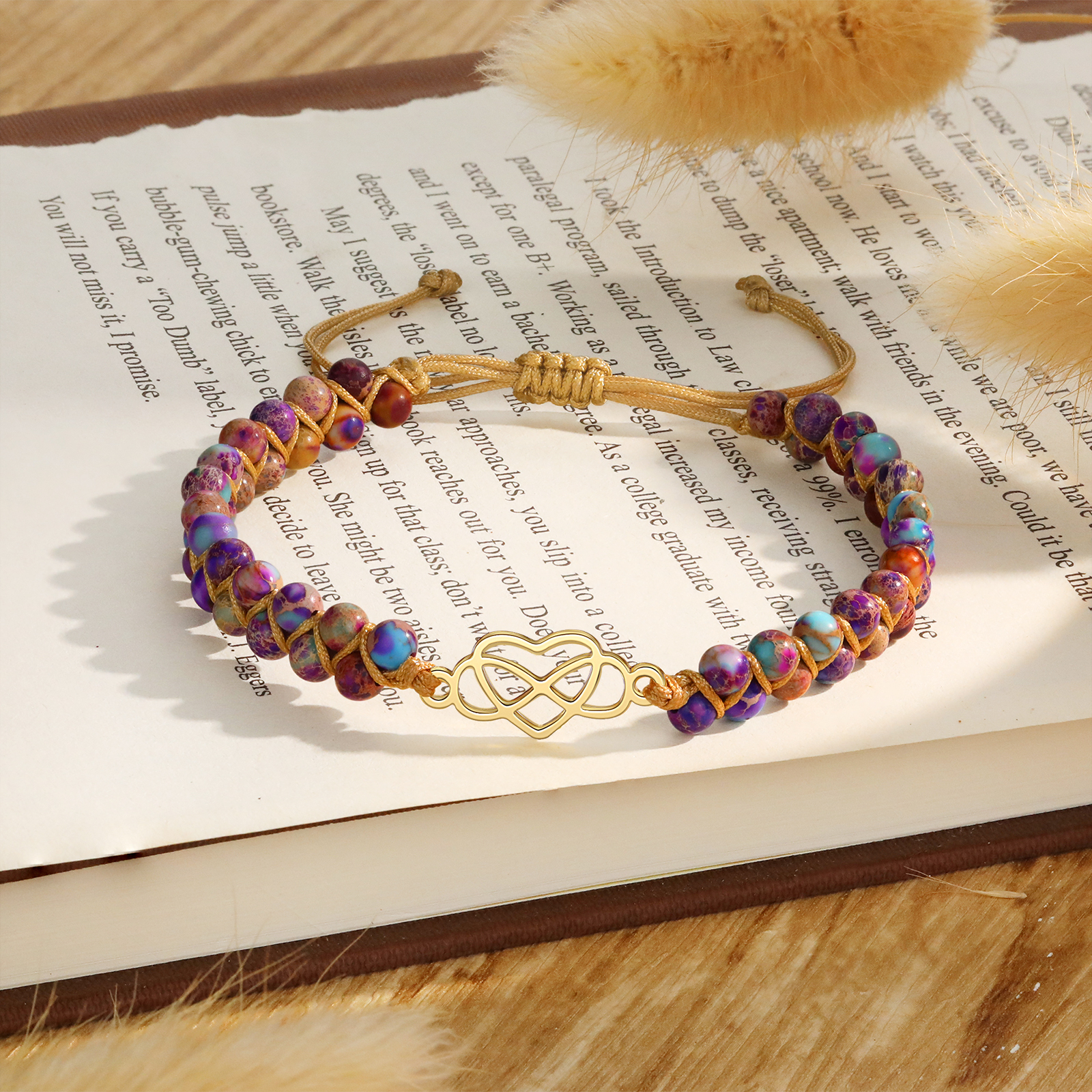 To My Granddaughter Infinity Heart Bracelet with Message Card Adjustable Bracelet Gift for Her - Never Forget How Much I Love You