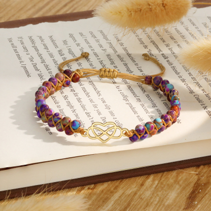 To My Granddaughter Infinity Heart Bracelet with Message Card Adjustable Bracelet Gift for Her - Never Forget How Much I Love You