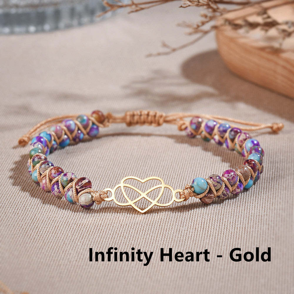 To My Daughter Infinity Heart Bracelet with Message Card Adjustable Bracelet Gift for Her - Never Forget How Much I Love You