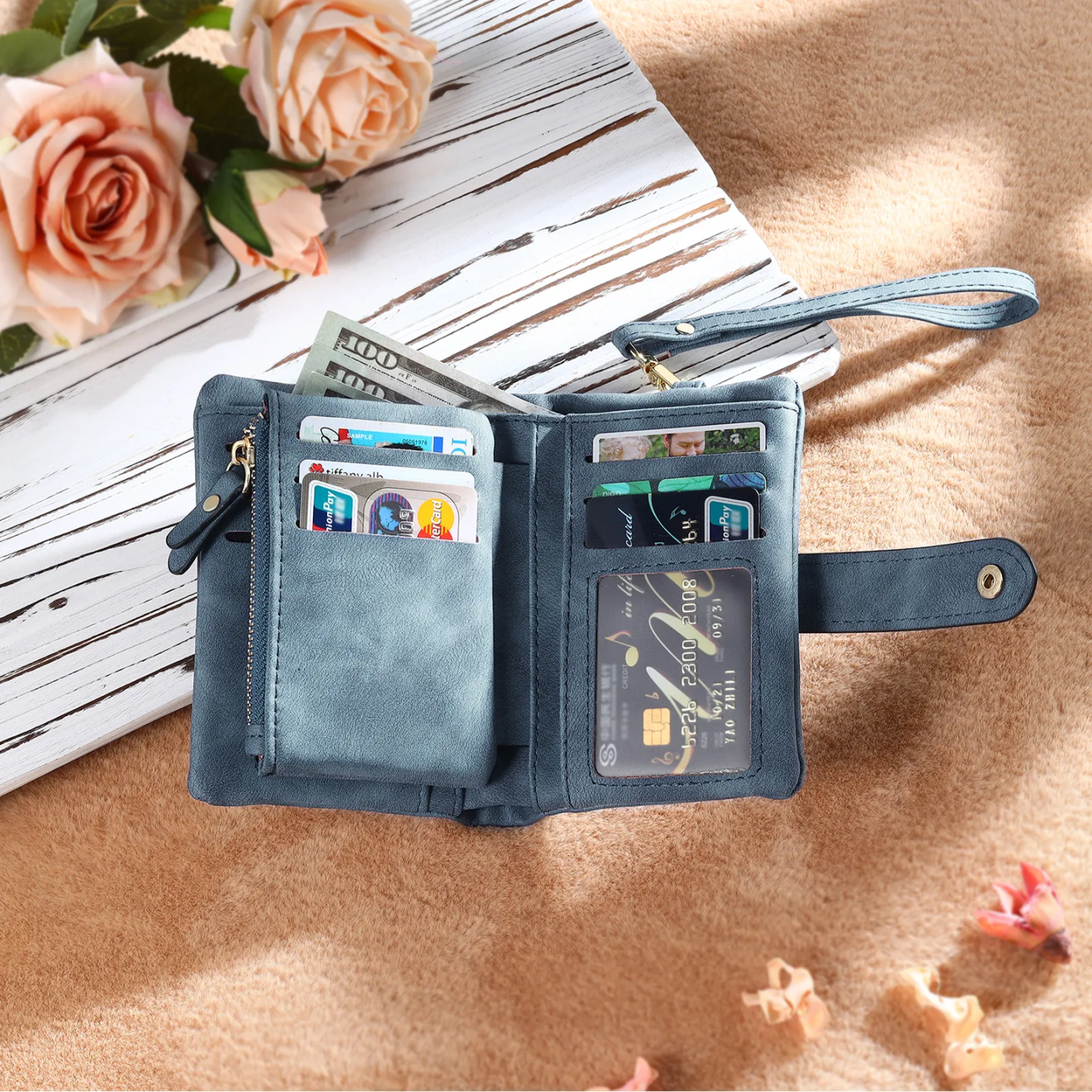 Personalised Women Wallet Custom With 2-12 Names and Birth Flower Wallet Gift for Mum/Nan | Jessemade