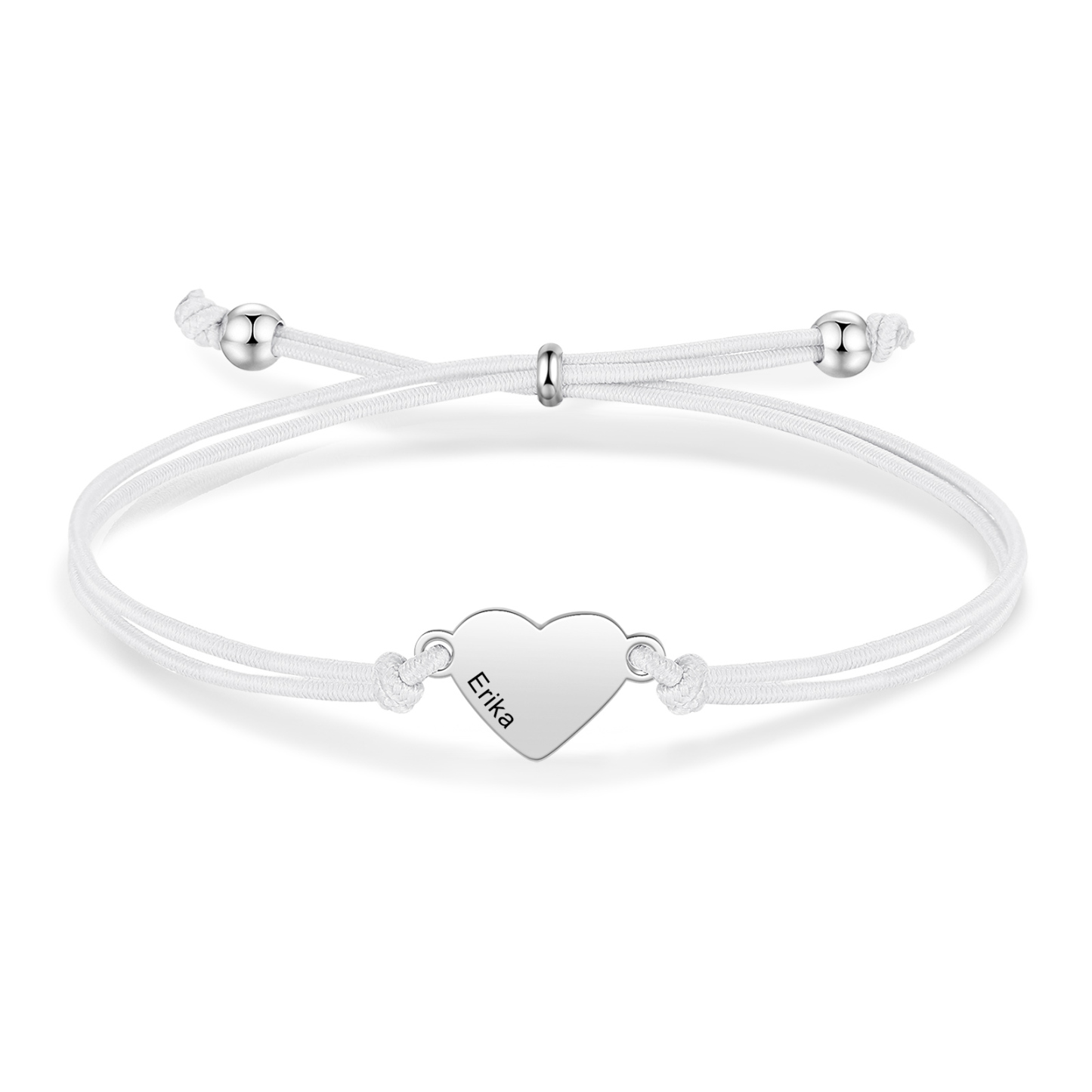 2 Pcs Heart Bracelet Set Custom 2 Names Adjustable Bracelets Back to School Gifts for Daughter Granddaughter-Jessemade AU