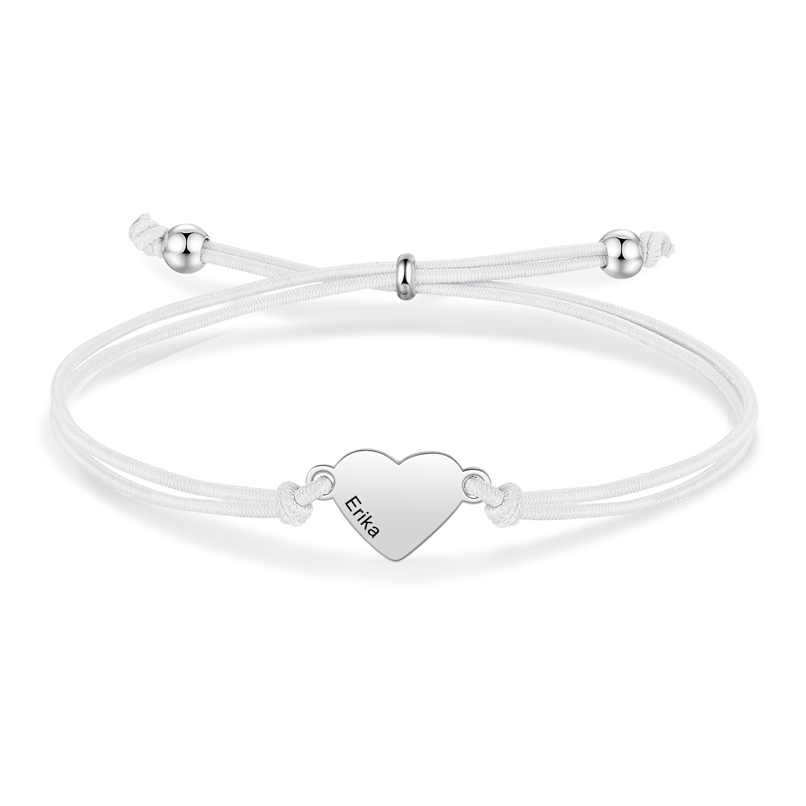 2 Pcs Heart Bracelet Set Custom 2 Names Adjustable Bracelets Back to School Gifts for Daughter Granddaughter-Jessemade AU