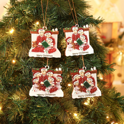 Personalized Christmas Pajama Ornament Custom 4 Names & Year Family Gift-Jessemade AU