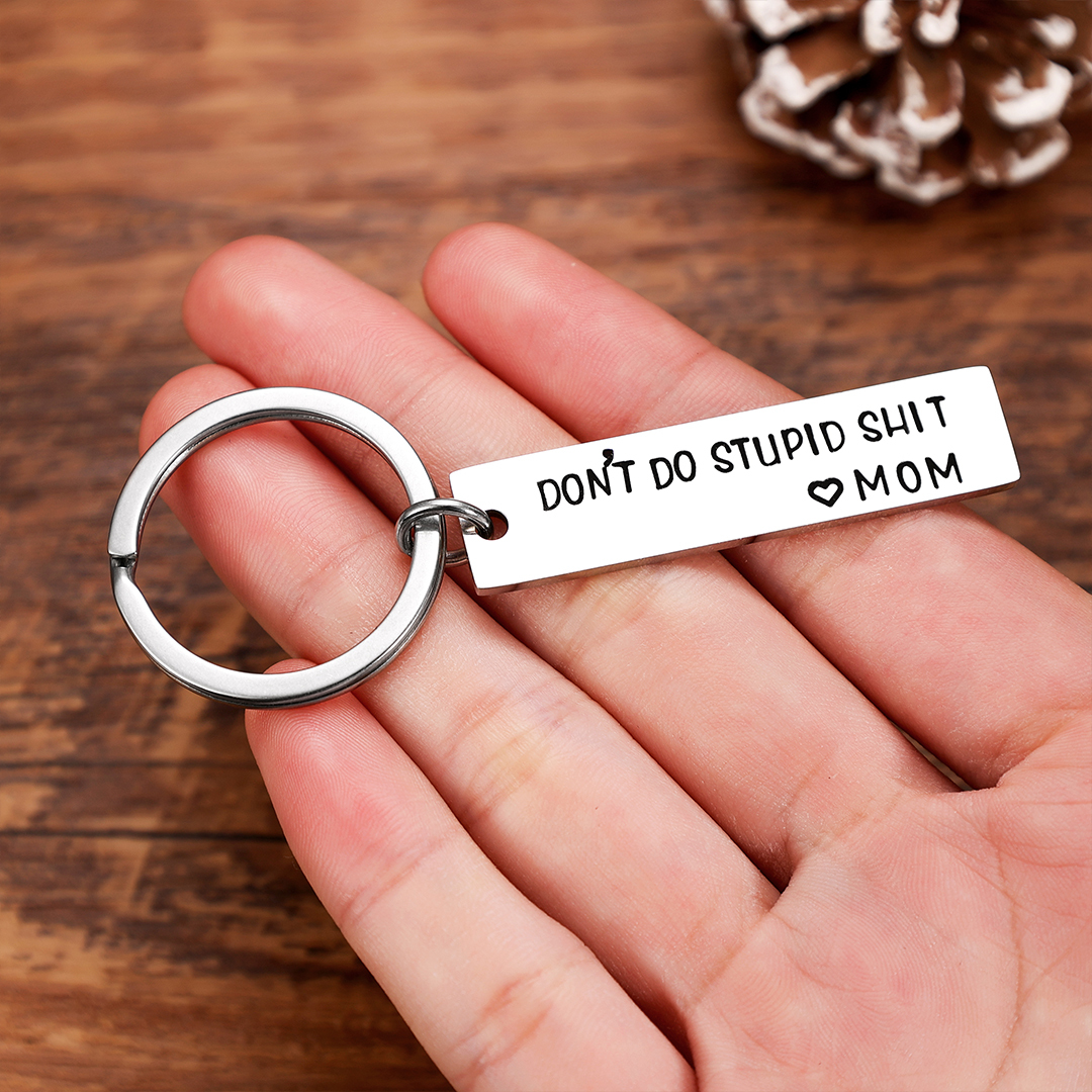 Don't Do Stupid Funny Keychain Surprise Gift Box Set for Son and Daughter-Jessemade AU