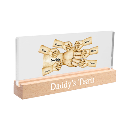 7 Names -  Personalised Name & Text Acrylic Night Light Custom Fist Bump LED Lamp Fathers Day Gifts-Jessemade AU
