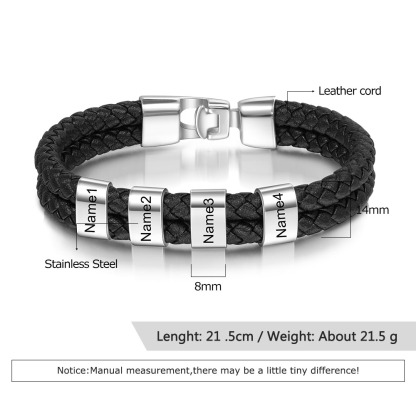 Personalised 1 Photo & 1 Letter & 5 Names Gift Set Custom Wallet & Bracelet Gift Box Set Christmas Gifts