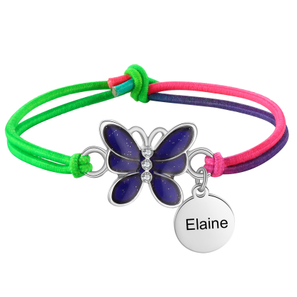 2 Pcs Bracelet Set Custom Names Butterfly Charm Hair Ties Back To School Gift for Daughter - Your Wings Already Exist-Jessemade AU