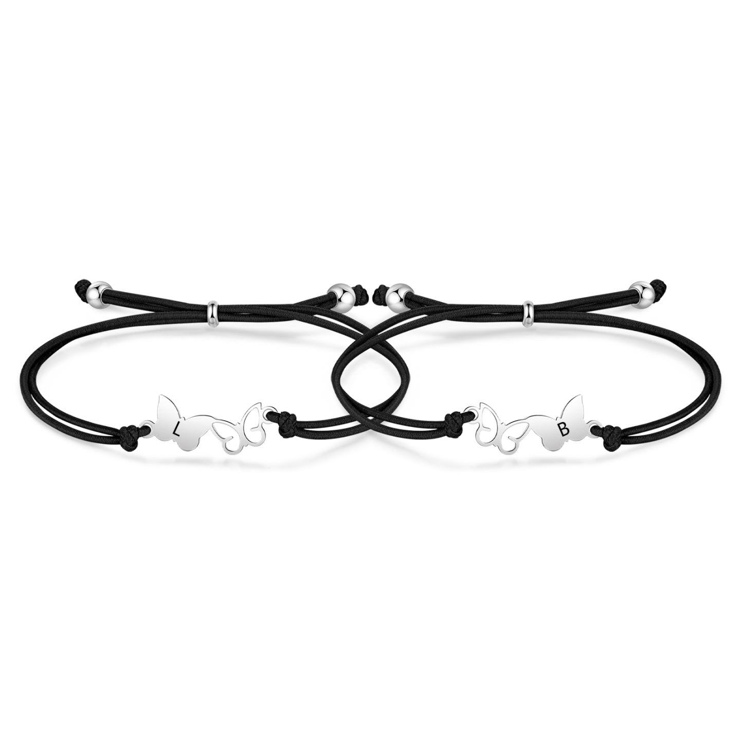 2 Pcs Bracelet Set Custom Letters Butterfly Bracelets Back To School Gift for Girls Kids-Jessemade AU