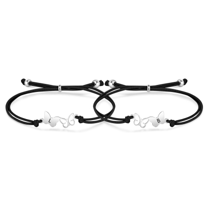 2 Pcs Bracelet Set Custom Letters Butterfly Bracelets Back To School Gift for Girls Kids-Jessemade AU