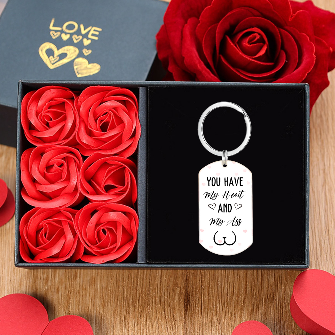 You Have My Heart And My Ass Personalised Keychain Valentine Gift For Couple