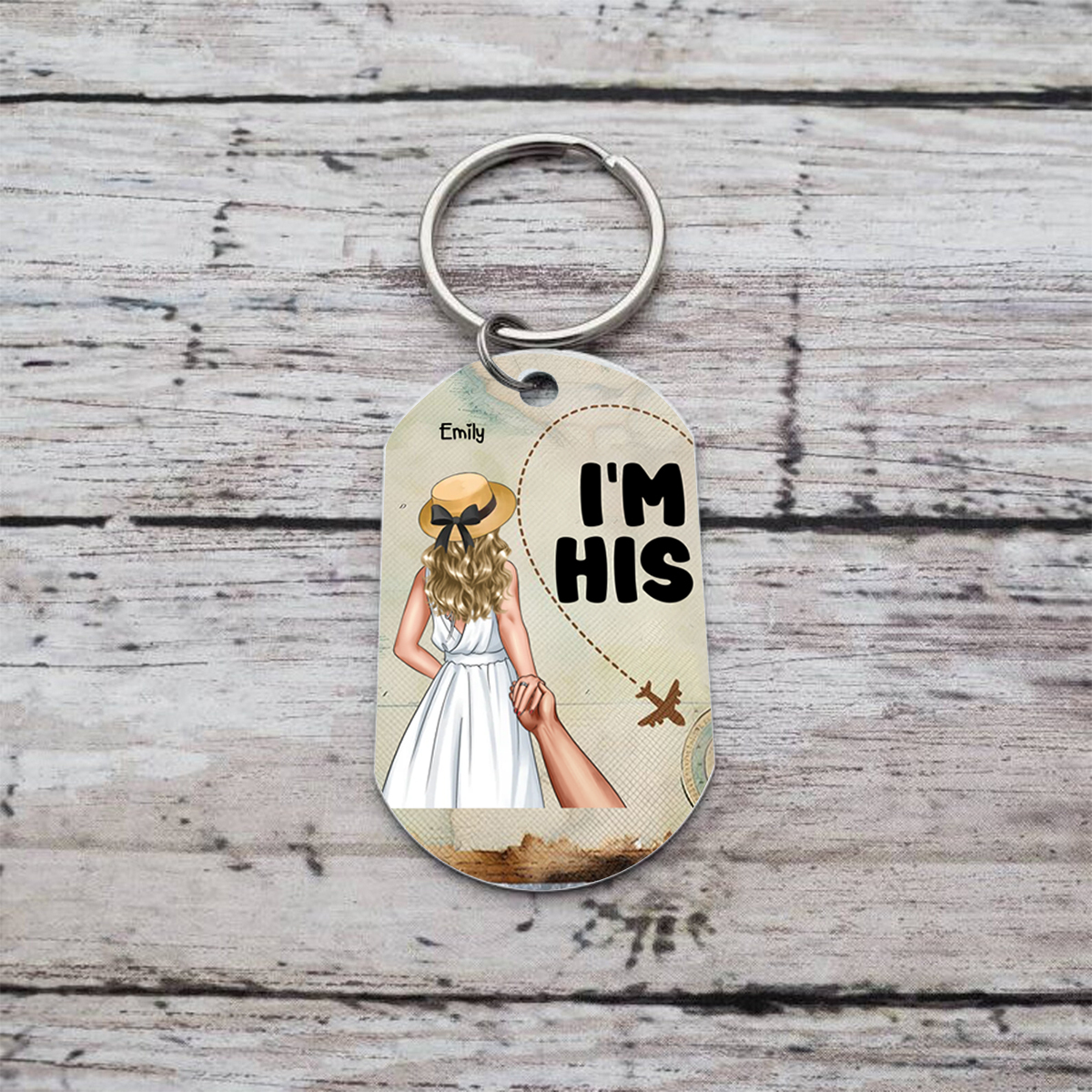 Personalised Couple Keyring I’m His I’m Her Design Valentine’s Day Gift for Couples