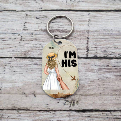 Personalised Couple Keyring I’m His I’m Her Design Valentine’s Day Gift for Couples