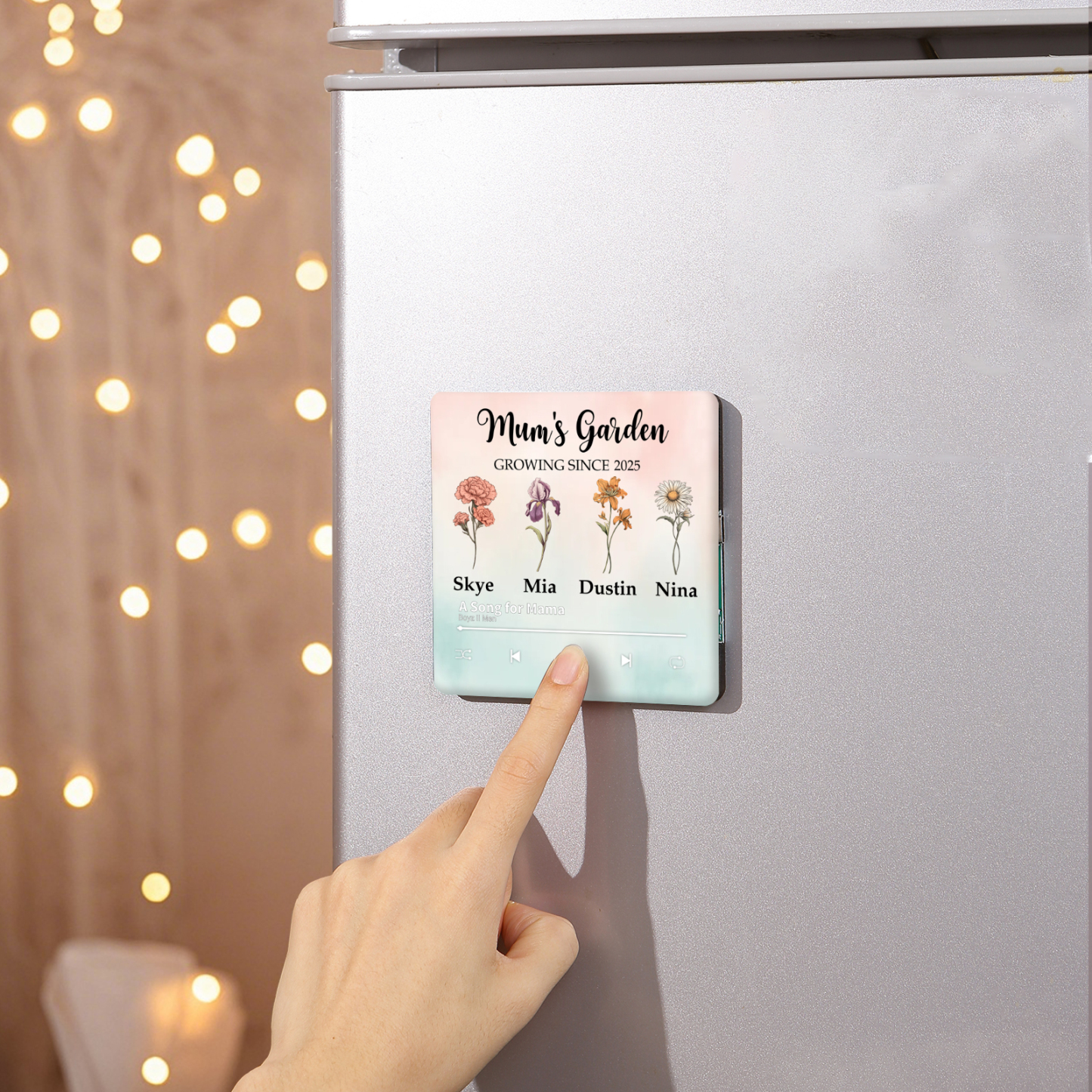 Personalised Music Fridge Magnet, Custom 1 Text & 1 Date & 1-9 Names &1 Song Name Magnet Gift for Her | Jessemade