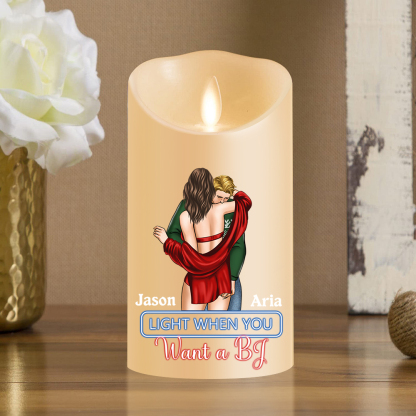 You Make The Season Bright Personalised Couple Custom LED Candle with 2 Names Romantic Gift For Him or He