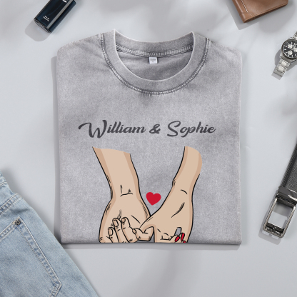 Personalised Couple Gray T Shirts Together Since Pinky Promise Gift for Valentine’s Day