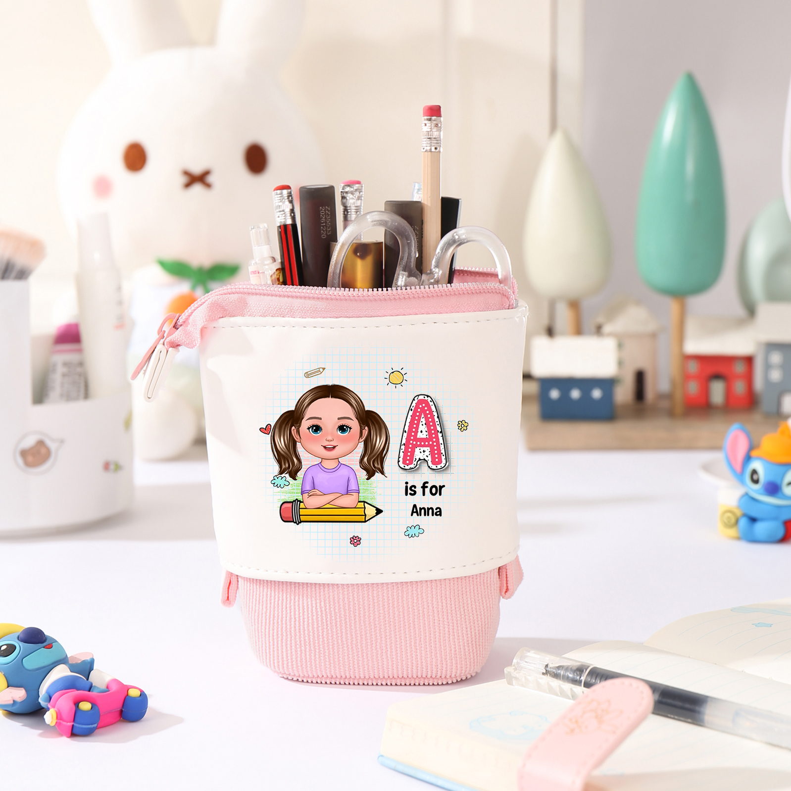 [Copy]Personalised  Name Pencil Case Rainbow Pen Bag Zipper Back to School Gifts for Student