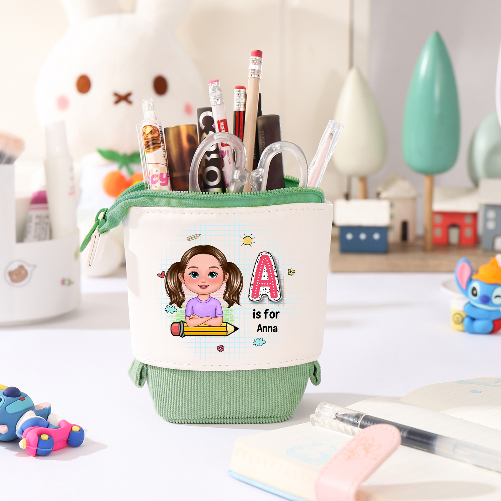 [Copy]Personalised  Name Pencil Case Rainbow Pen Bag Zipper Back to School Gifts for Student