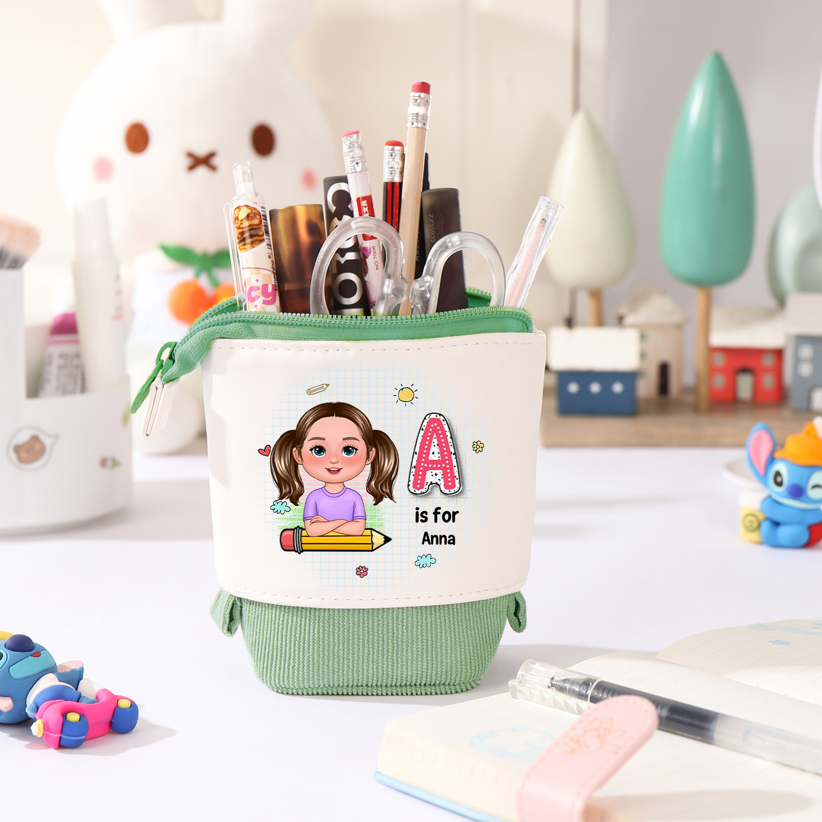 [Copy]Personalised  Name Pencil Case Rainbow Pen Bag Zipper Back to School Gifts for Student