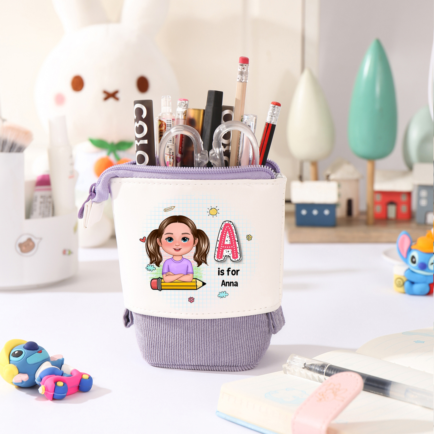 [Copy]Personalised  Name Pencil Case Rainbow Pen Bag Zipper Back to School Gifts for Student