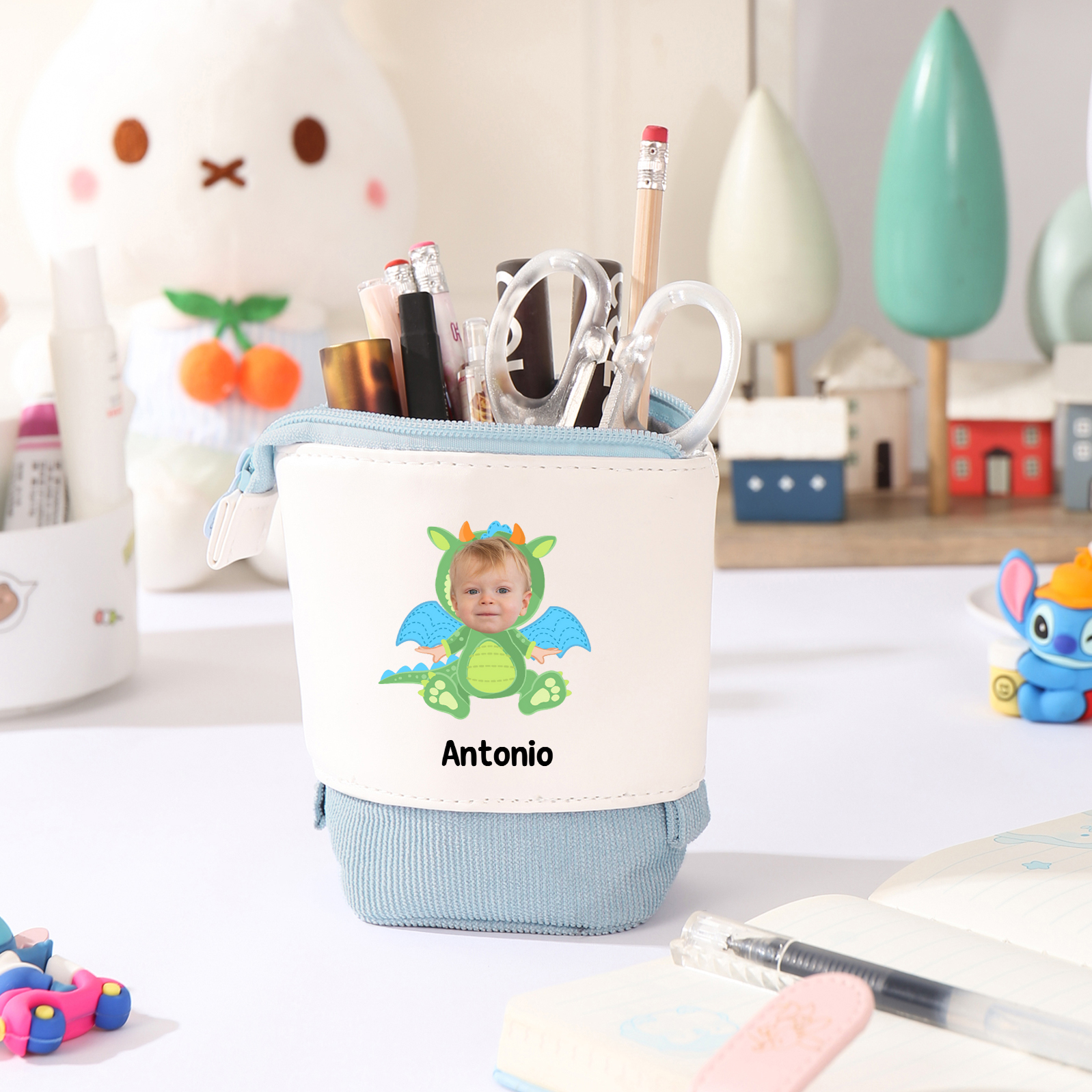 Personalised Kids Pencil Case with Name and Initial – Multi-Colour | Jessemade