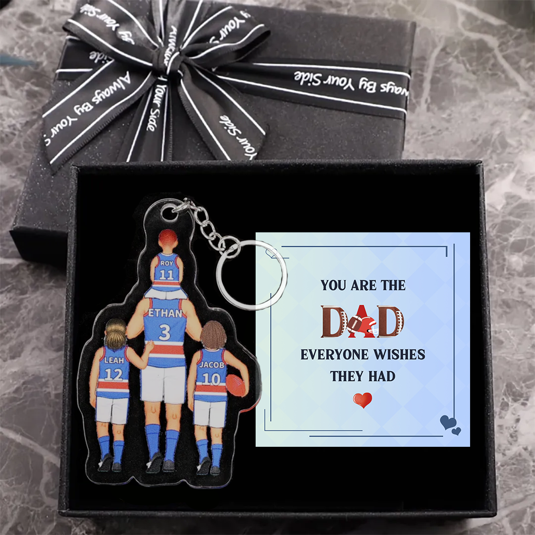 Personalised 2–9 Names Australian Rules Football Family Keyring Custom Acrylic Keychain Gift for Dad