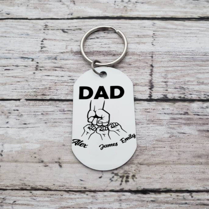 Personalised Australian Rules Football Family Keyring Custom 2–4 Names Fist Bump Keychain Fathers Day Gift for Dad/Grandpa-Jessemade AU