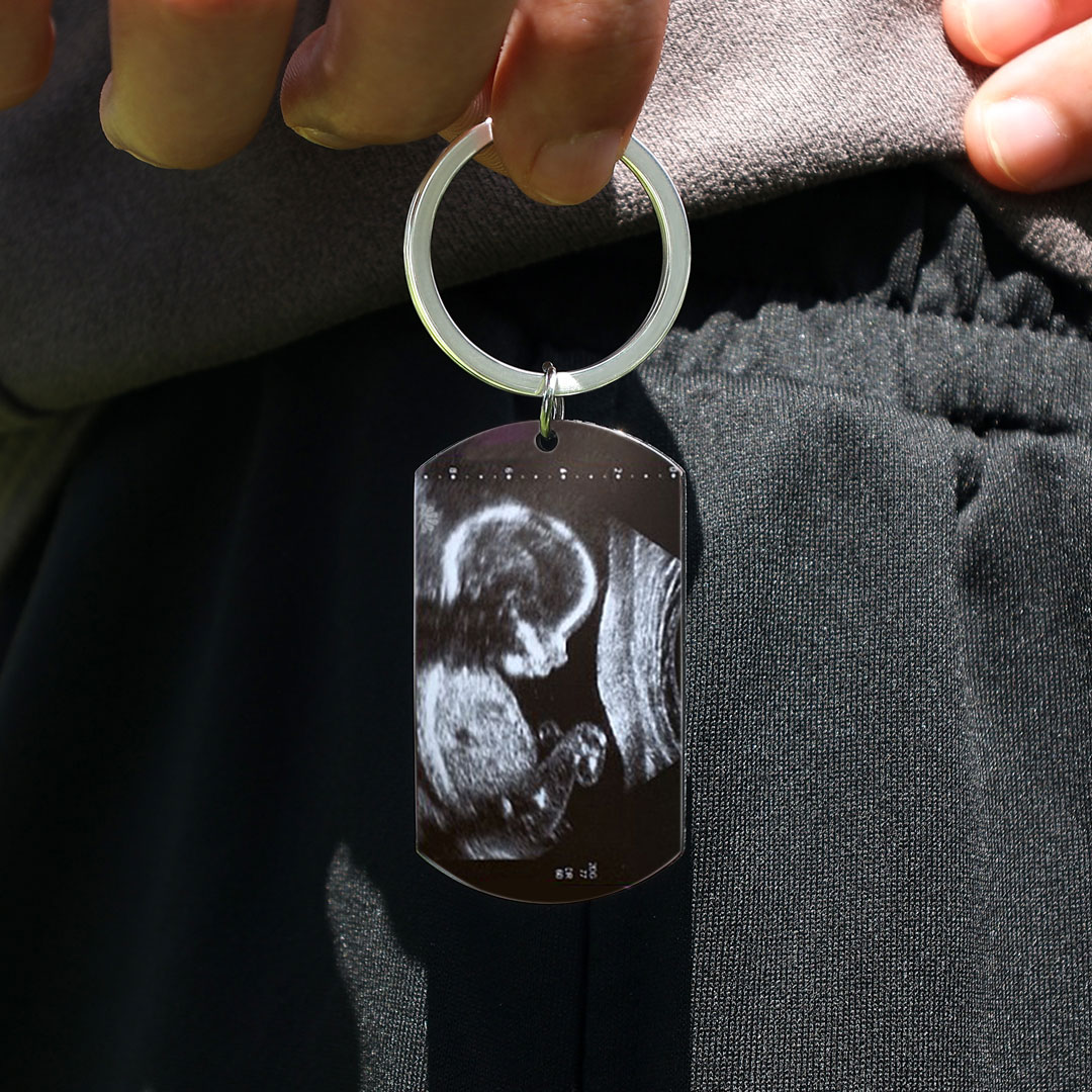Personalised Photo Keychain Father's Day Gifts For Daddy - Now You Can Carry Me Too. Can't Wait To Meet You!-Jessemade AU